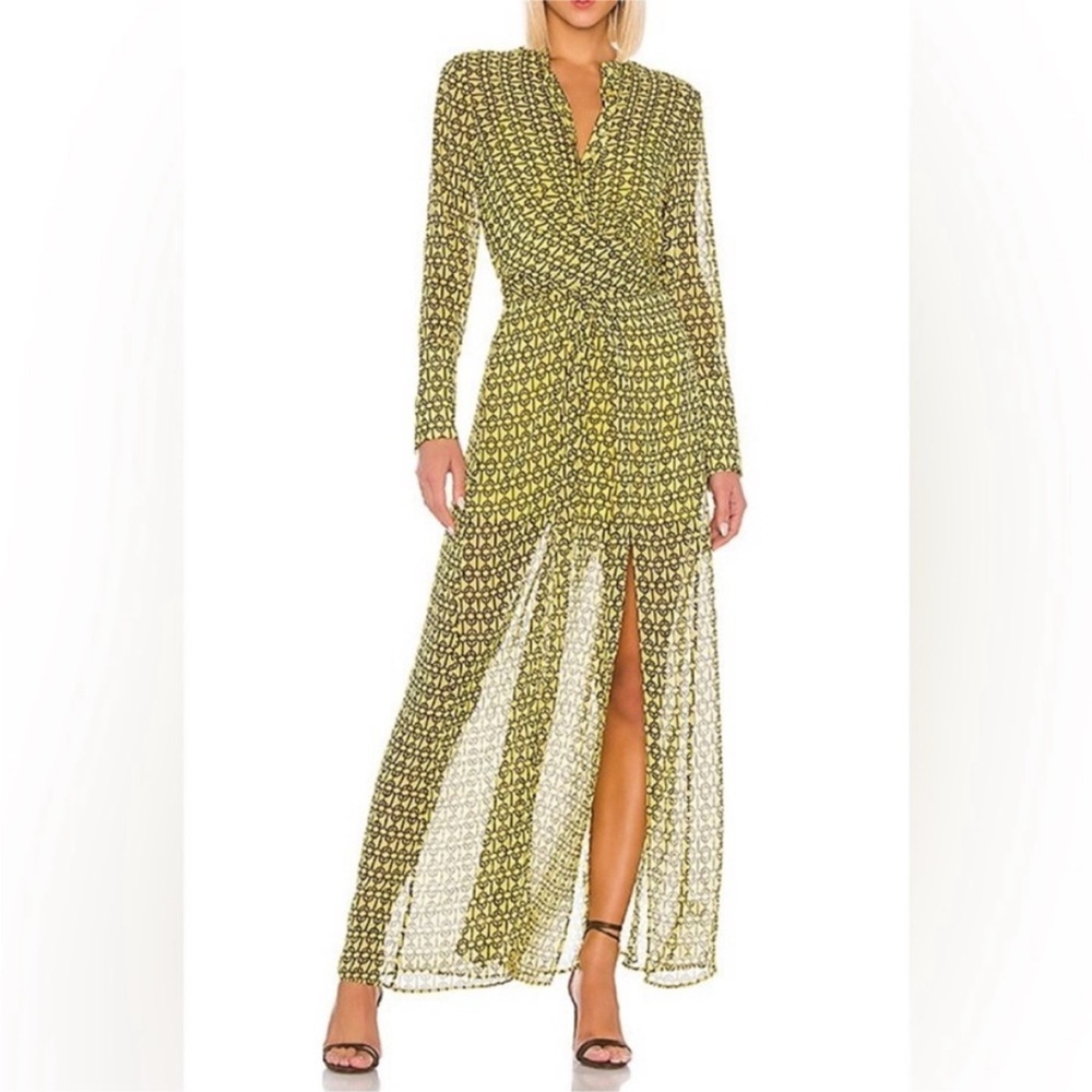 L’ACADEMIE Lumiere Maxi Dress in Gold Chain, Small
